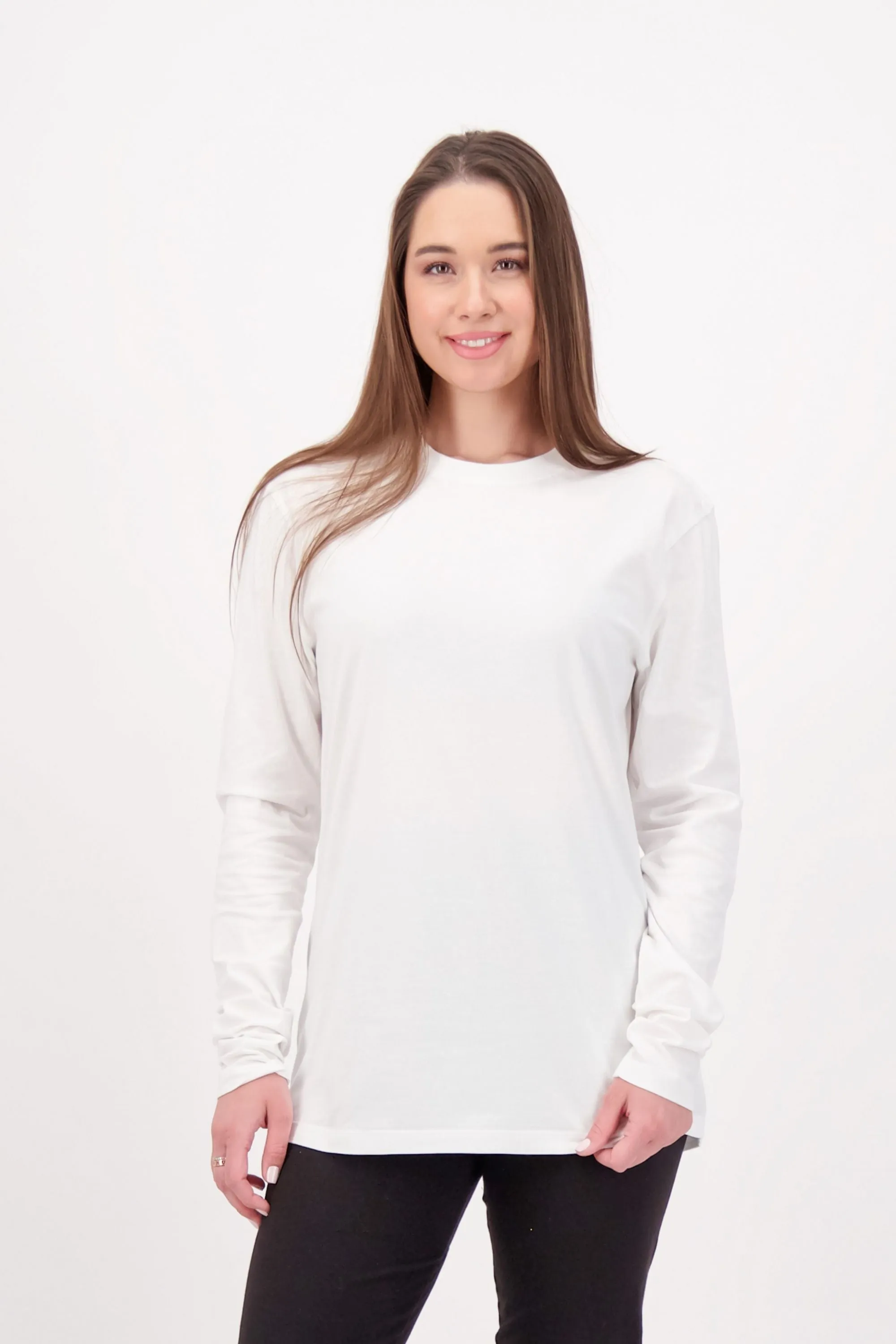 6-Pack Gender-Neutral Long Sleeve White T-Shirts | Organic Cotton, Soft & Durable Essentials