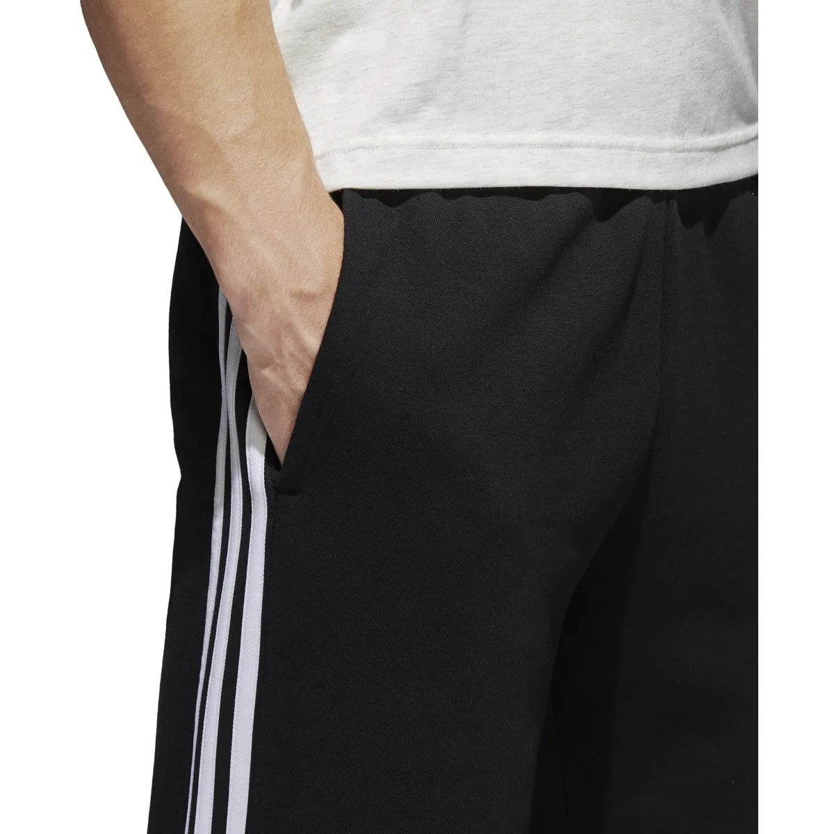 Adidas Essentials 3 Stripes Fleece Mens Pants Black/White