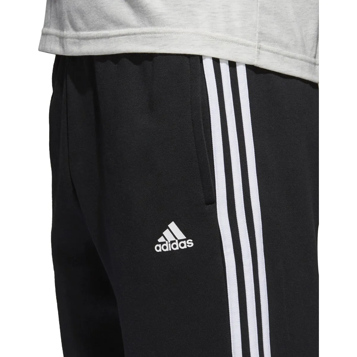 Adidas Essentials 3 Stripes Fleece Mens Pants Black/White