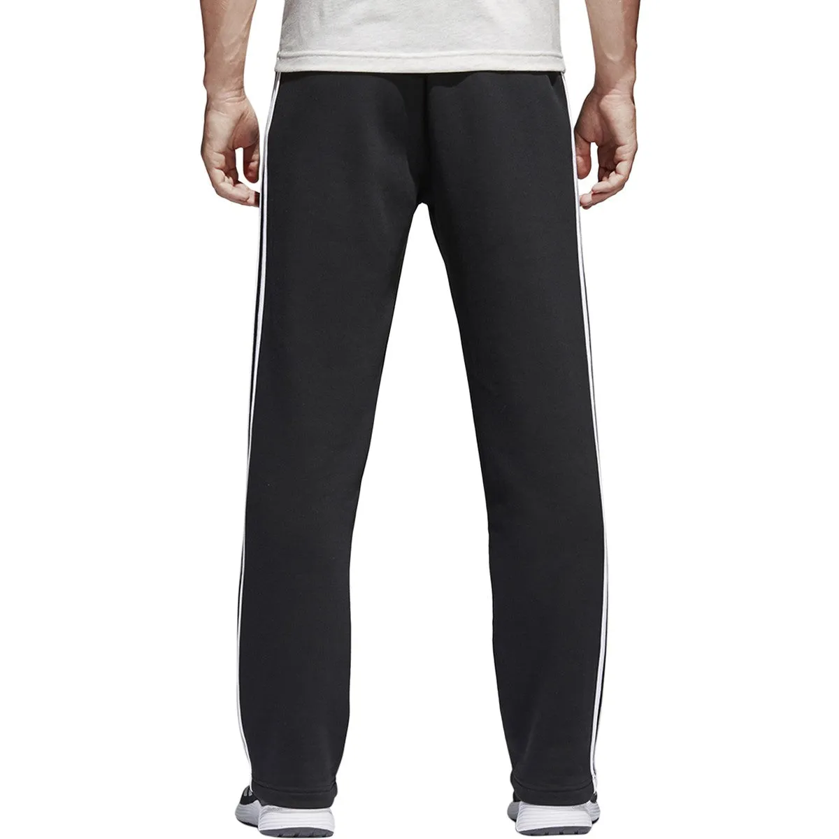 Adidas Essentials 3 Stripes Fleece Mens Pants Black/White