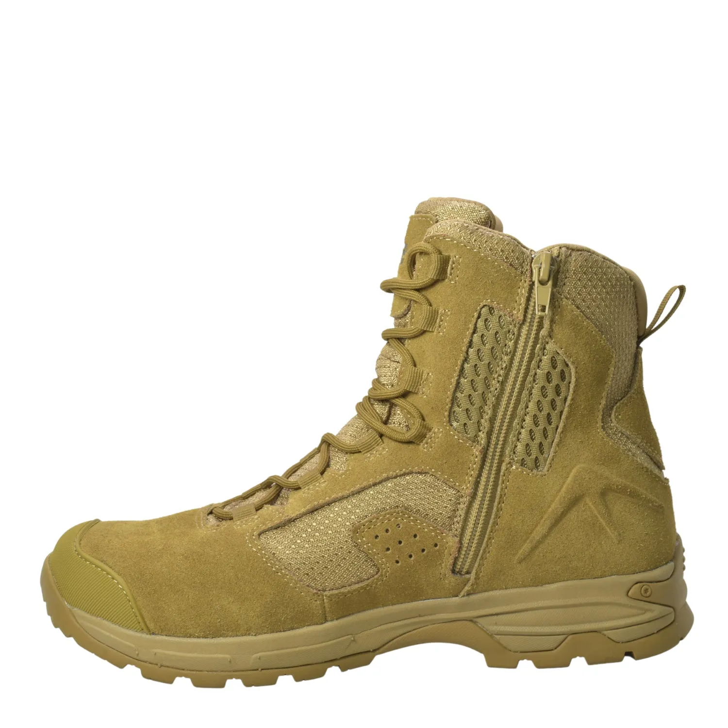 AdTec Mens 6in Side Zipper Waterproof Coyote Suede Tactical Boots