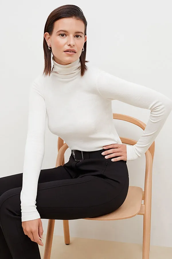 Axam Layering Turtleneck - Organic Ribbed Pima Cotton :: Ivory