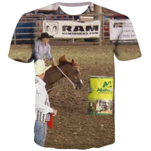 Borse T shirts Men Competition Tshirts Cool Raced T-shirts 3d Equestrian Tshirts Novelty