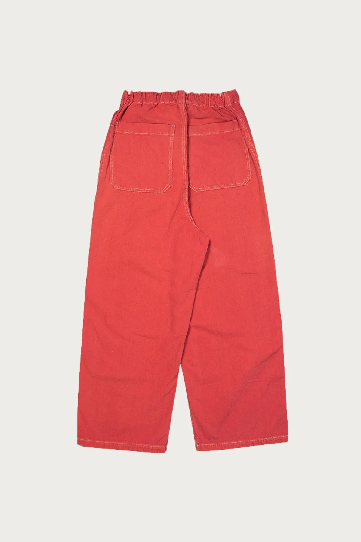 CALIFORNIA RED Canvas W-Knee Easy Baggy Pants - Red