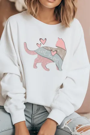 Cat Mom Soft Colored Graphic Sweatshirt