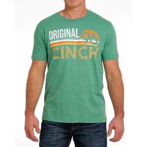 Cinch Men's Heather Green Original Logo Tee