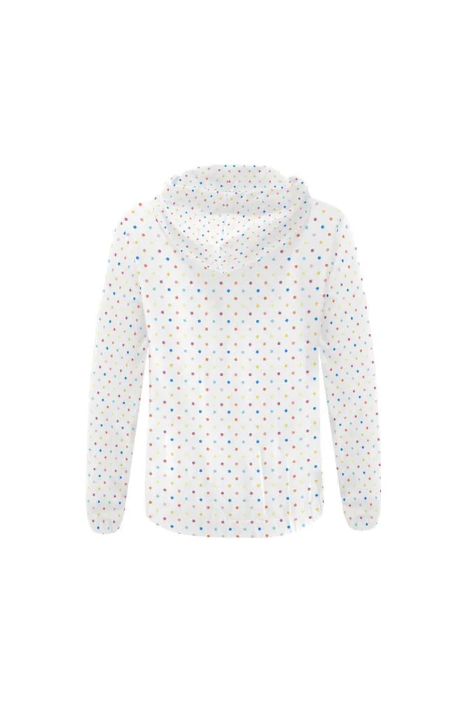 Colored Polka Dots All Over Print Full Zip Hoodie for Women (Model H14)