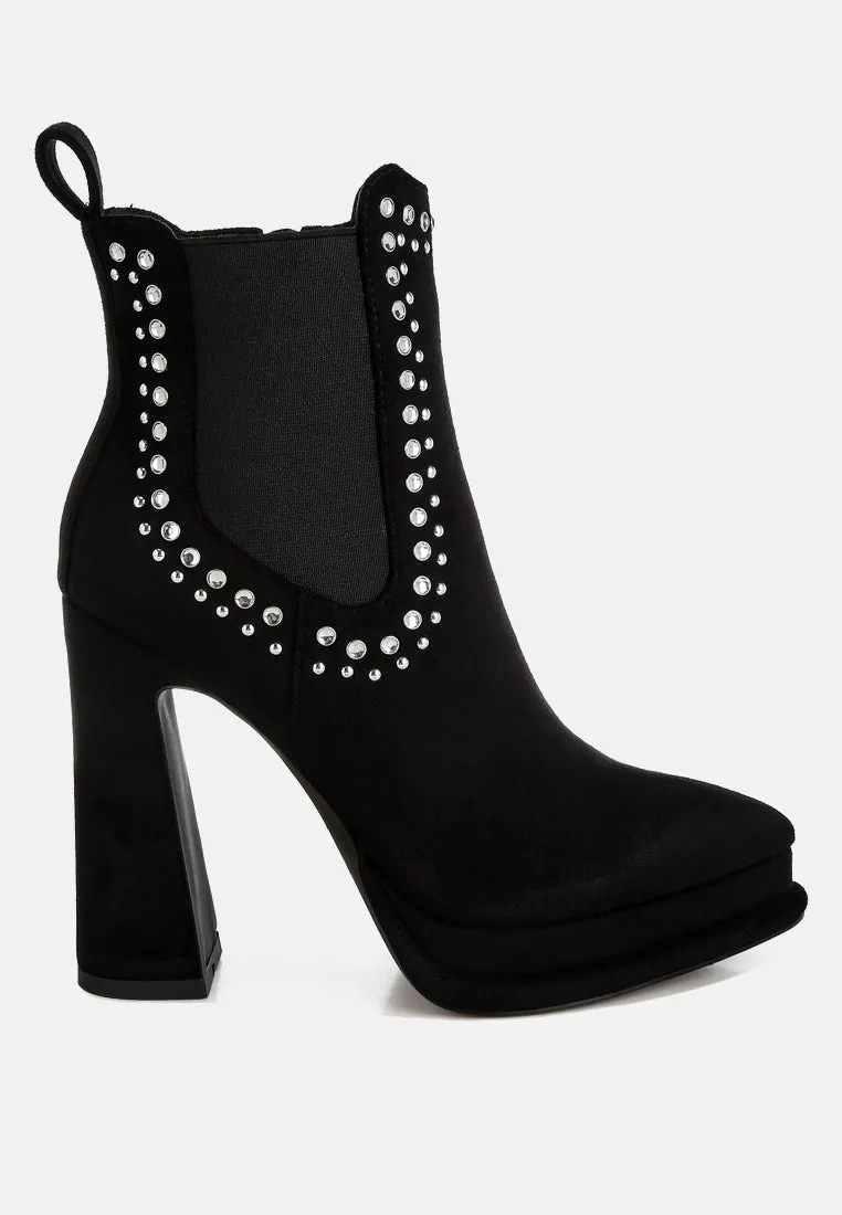 Dalton Studs Embellished High Ankle Boots