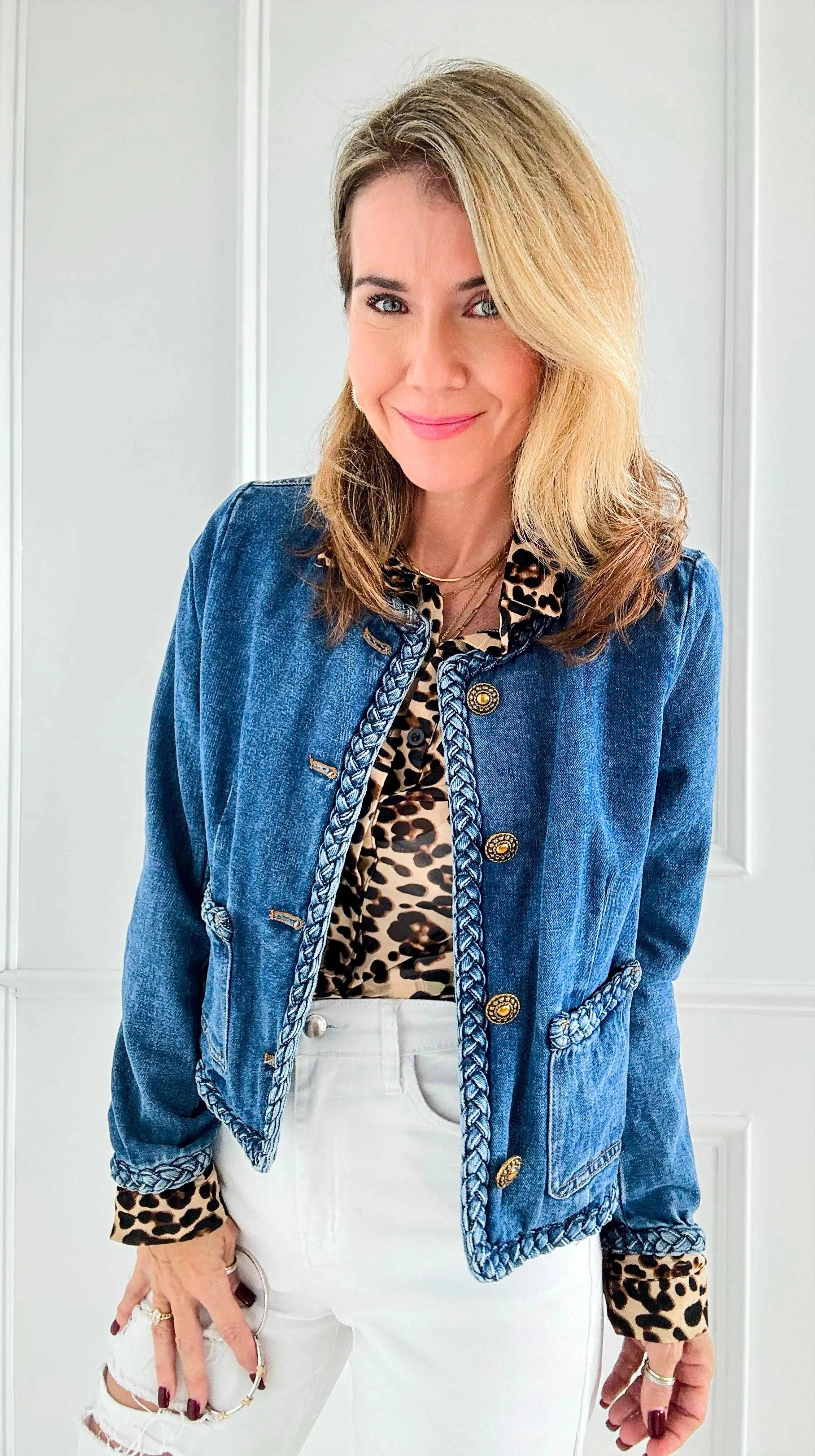 Denim Chic Braided Jacket