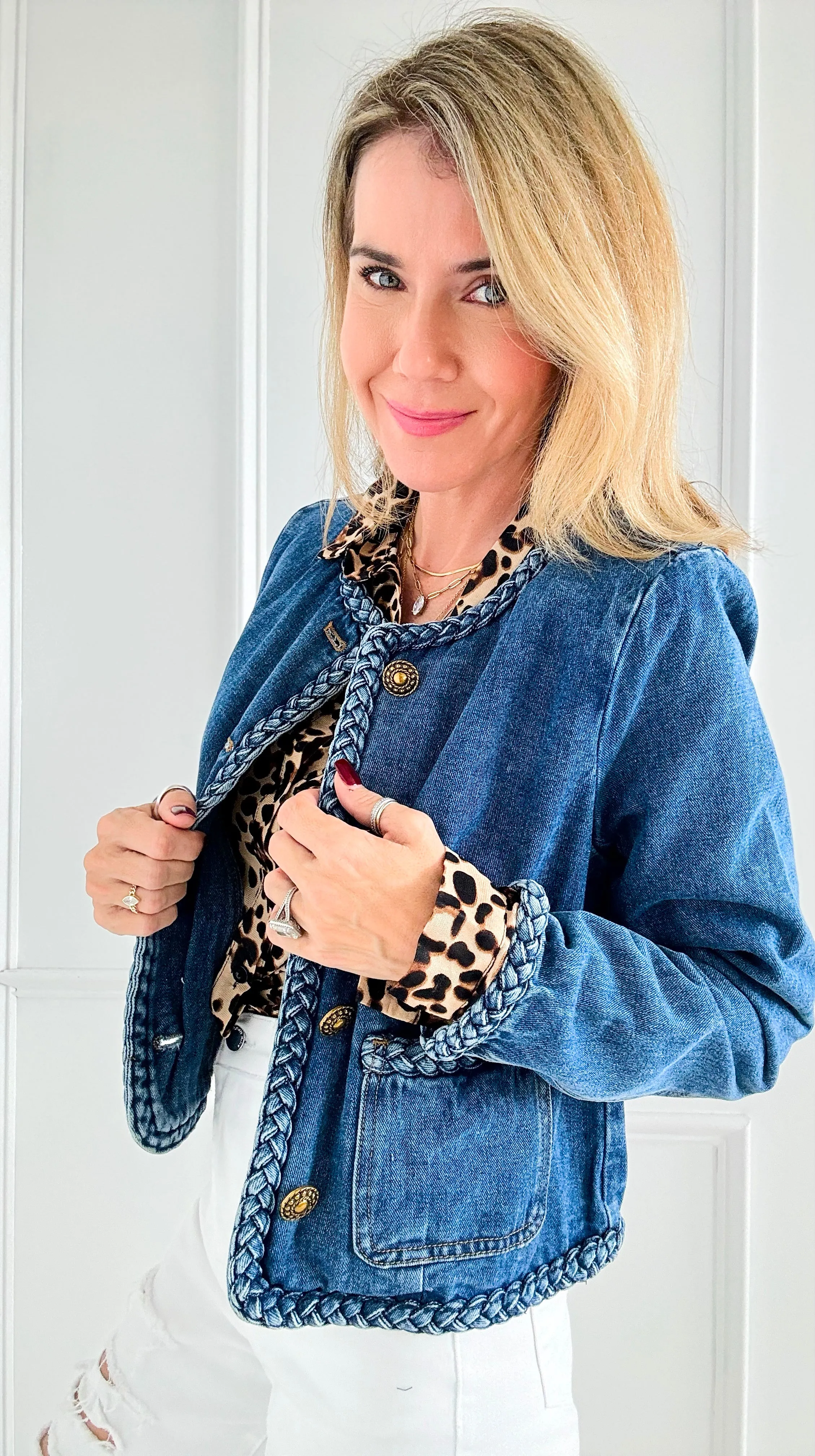 Denim Chic Braided Jacket