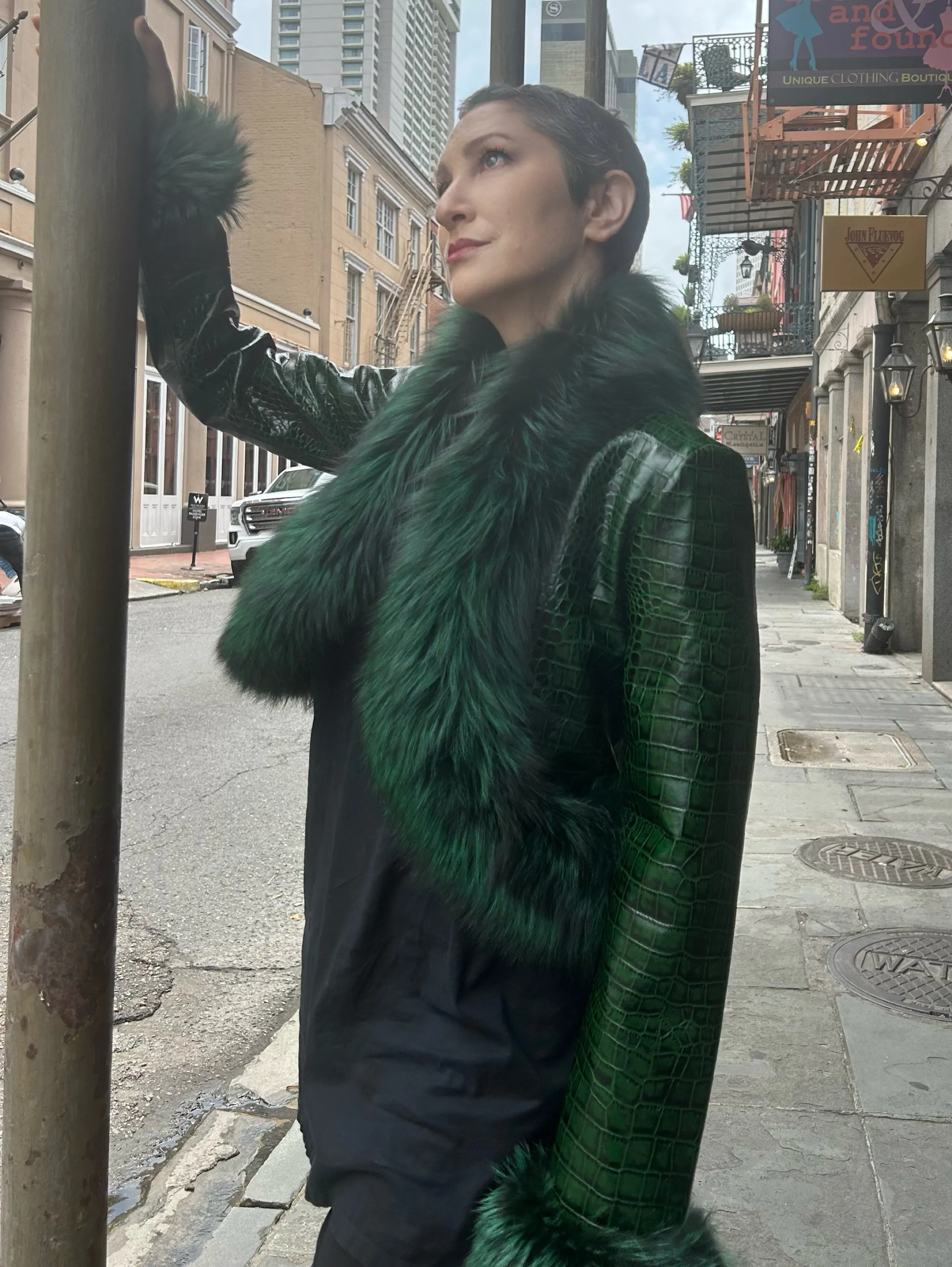 Diana Rosh Crocodile Embossed Jacket