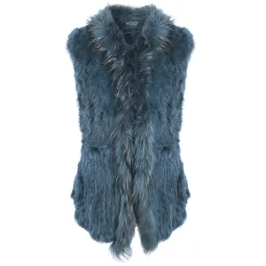 Fox Fur Gilet Blue by Jayley