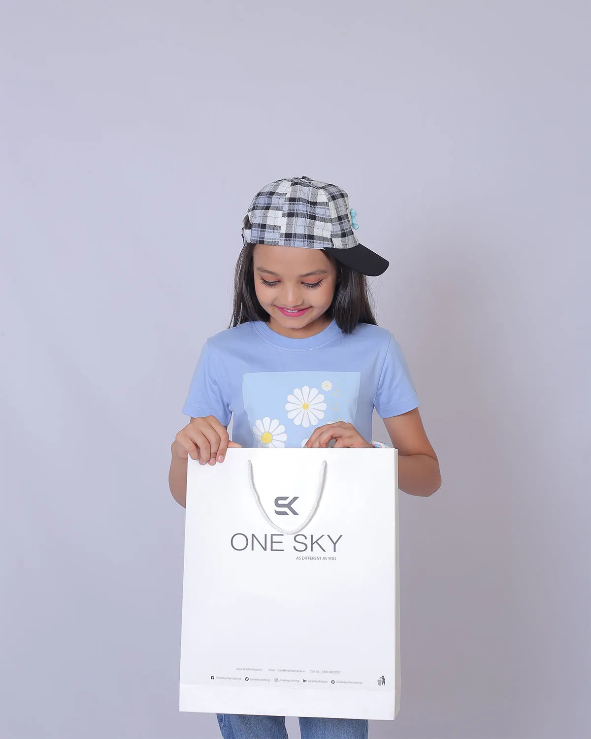 Girls Fresh Sky Floral Printed T-Shirt