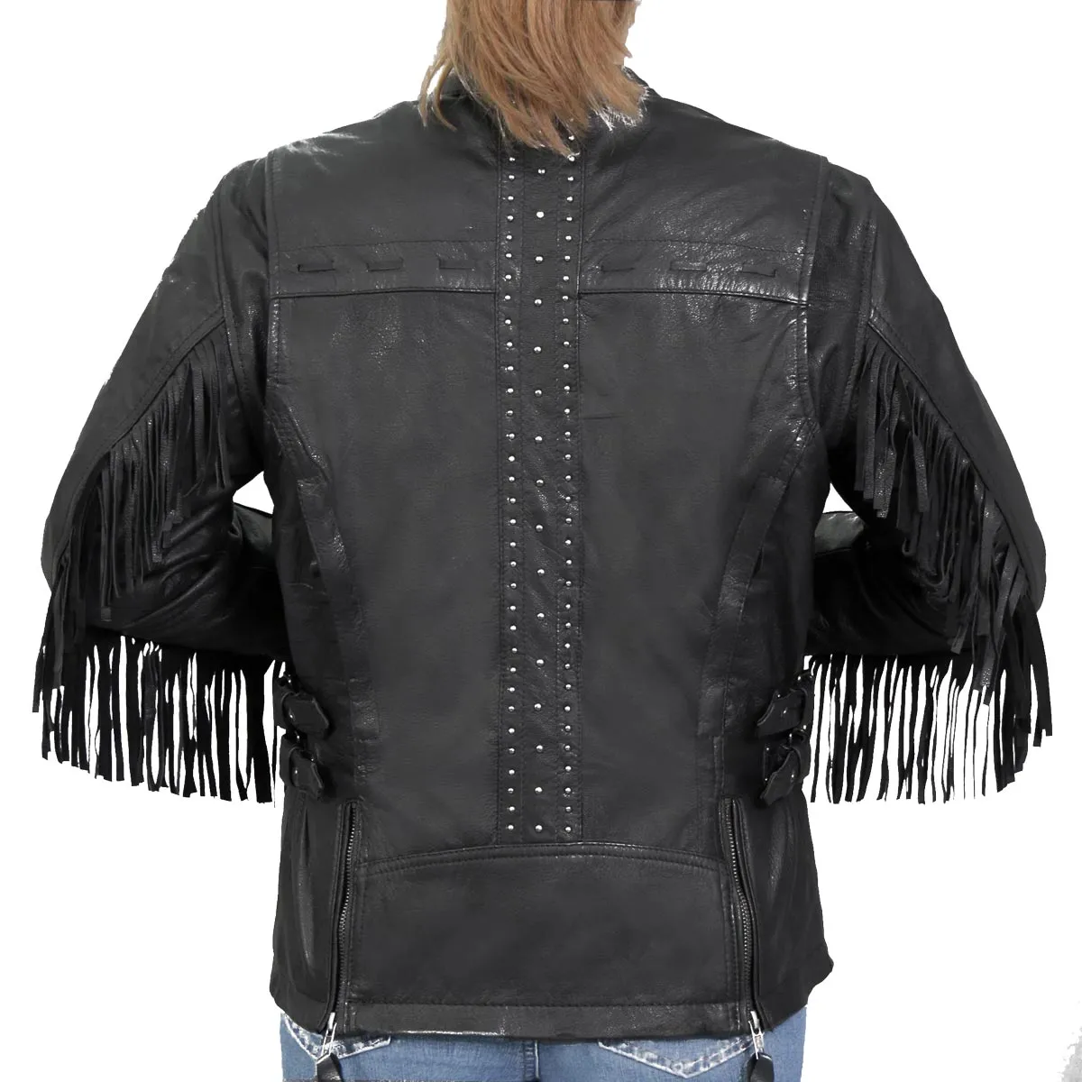 Hot Leathers JKL1028 Studs and Fringe Ladies Black Carry Conceal