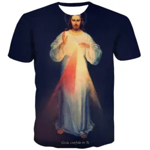 Jesus T-shirt Men Christian T shirts Funny Art Tshirts Cool Funny T-shirts 3d Harajuku T-shirts Graphic Short Sleeve Punk Rock