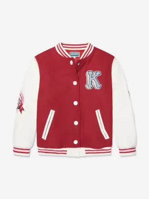 KENZO Girls Baseball Jacket in Red