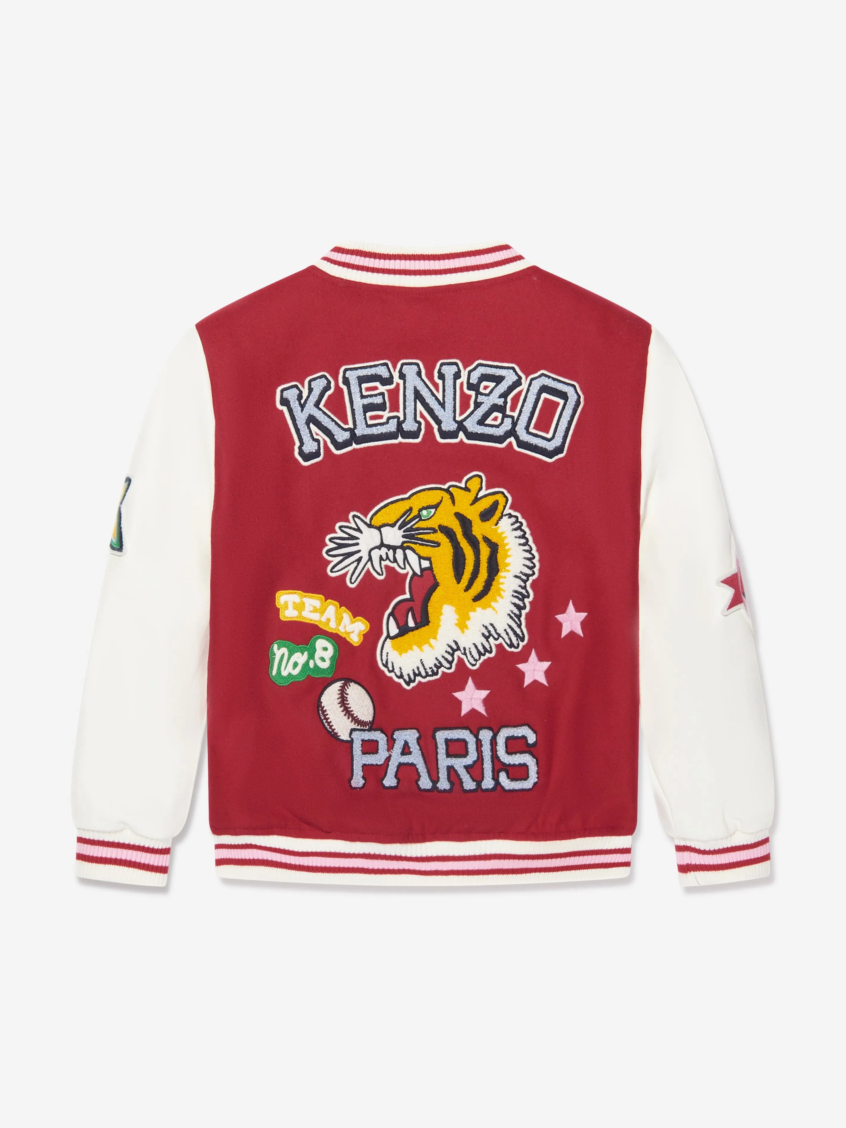 KENZO Girls Baseball Jacket in Red