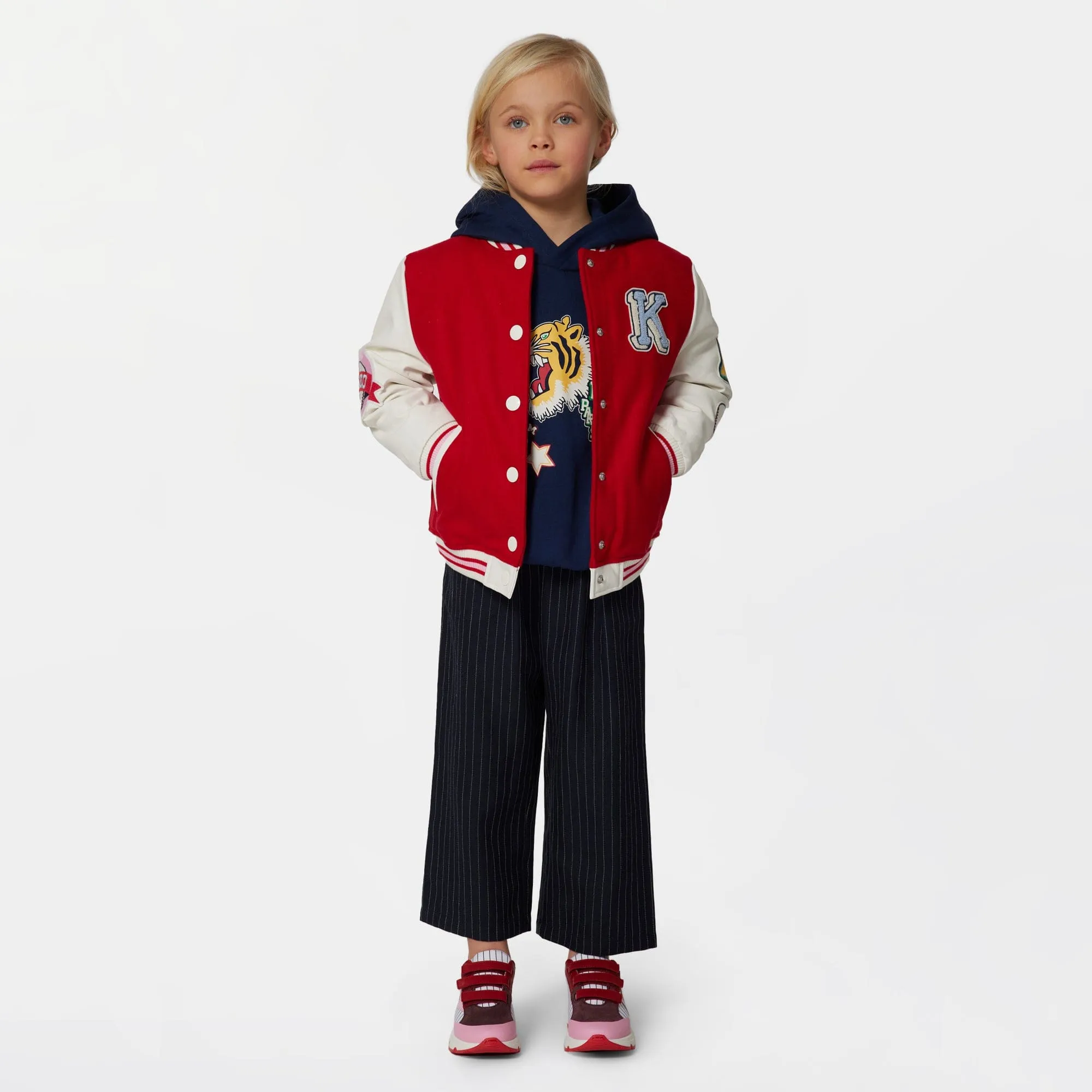 KENZO Girls Baseball Jacket in Red