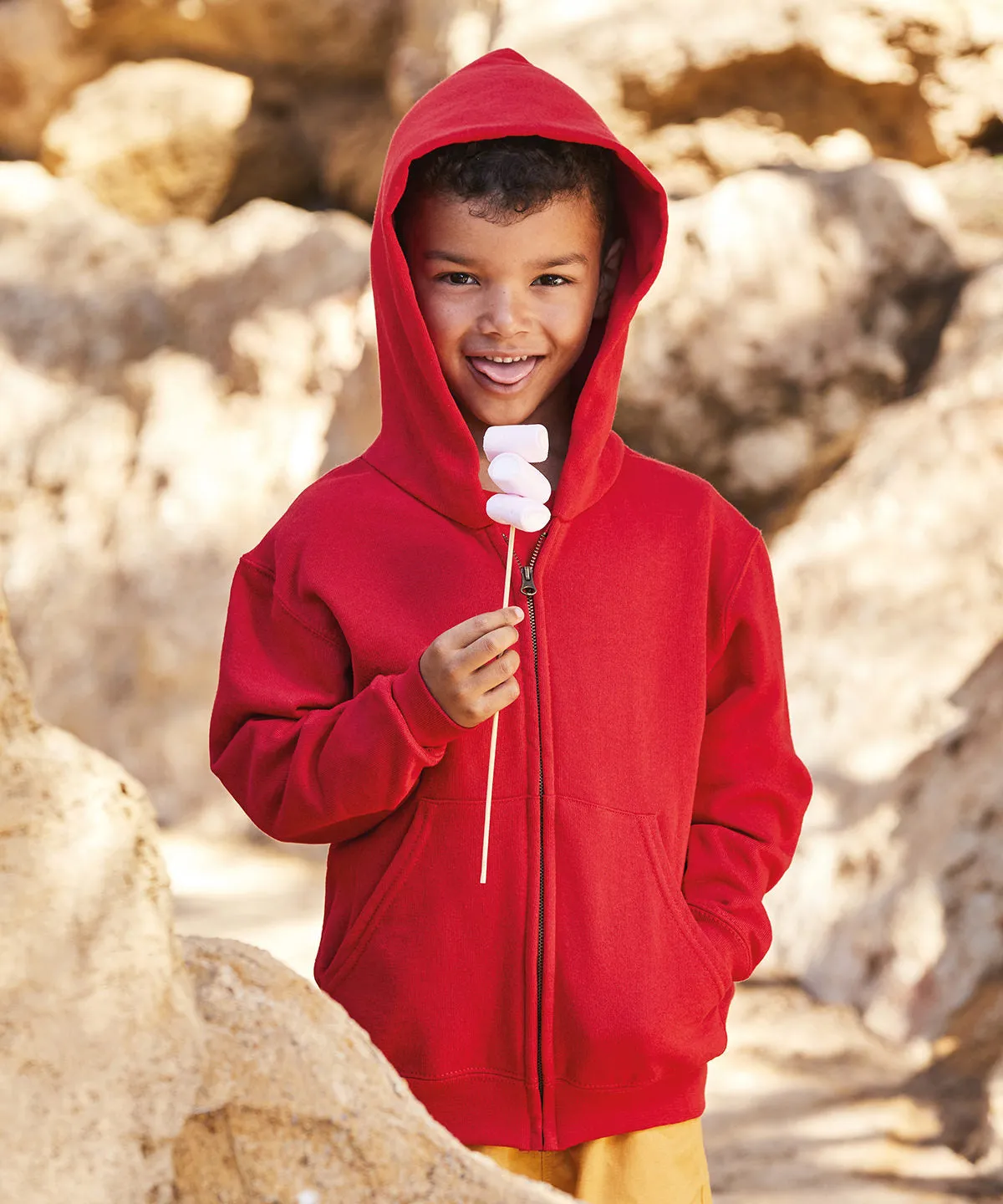 Kids classic hooded sweatshirt jacket | Red