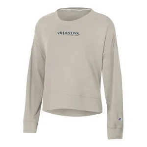 Ladies Villanova Wildcats Champion Sueded Tan  Crewneck