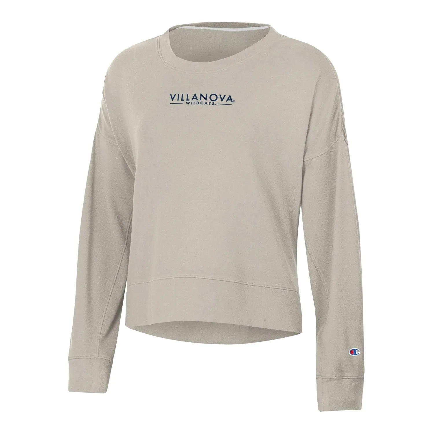 Ladies Villanova Wildcats Champion Sueded Tan  Crewneck