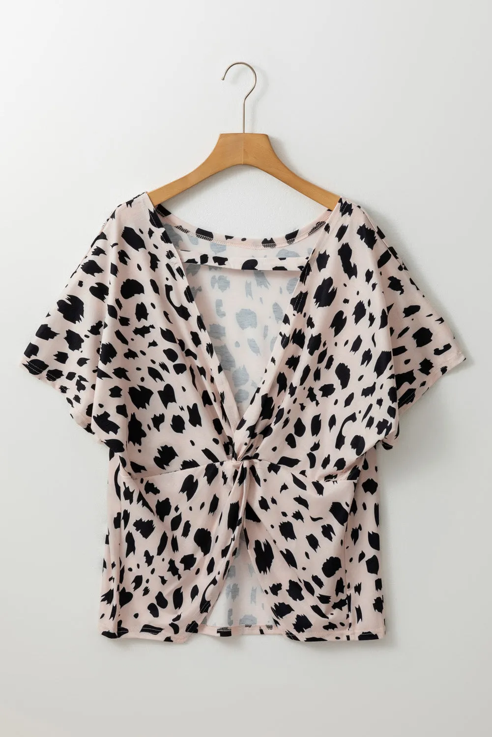 Leopard Print Twist Plus Size Top