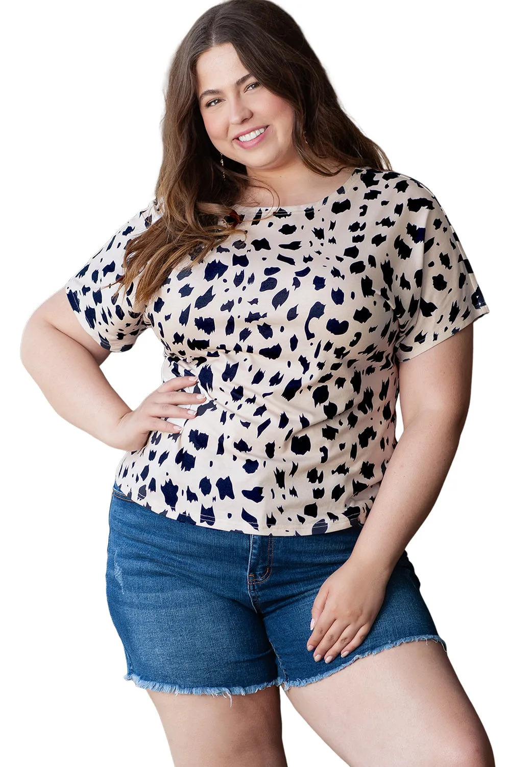 Leopard Print Twist Plus Size Top