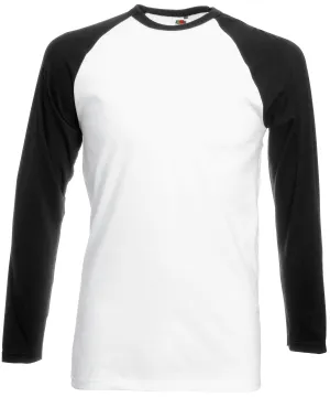 Long sleeve baseball T | White/Black