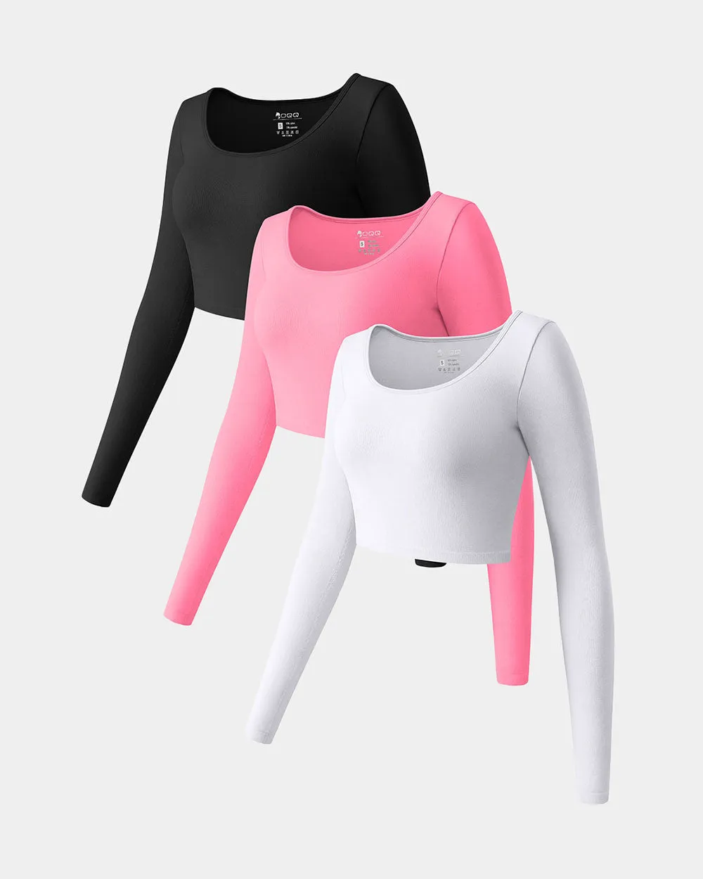 Long Sleeve Round Neck  Crop Tops