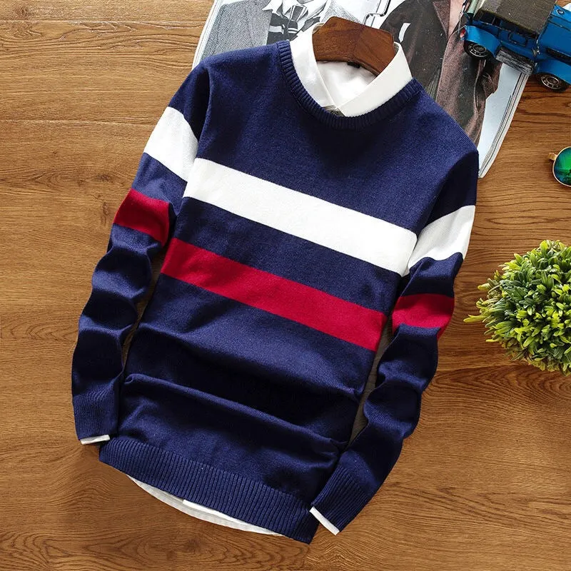 Men Round-Neck Korean Trendy Tops Sweater