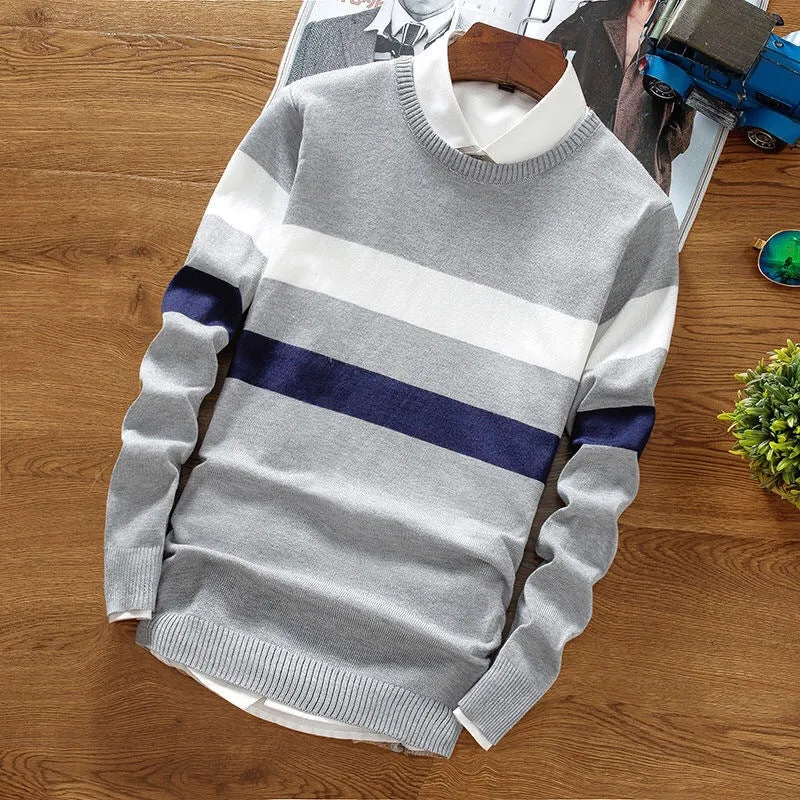 Men Round-Neck Korean Trendy Tops Sweater