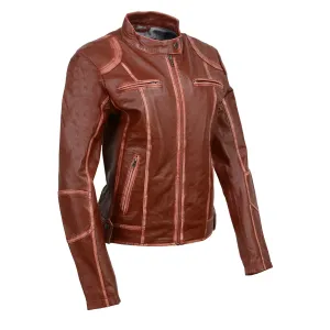 Milwaukee Leather SFL2830 Women's Maroon Sheepskin Scuba Style Fashion Leather Jacket