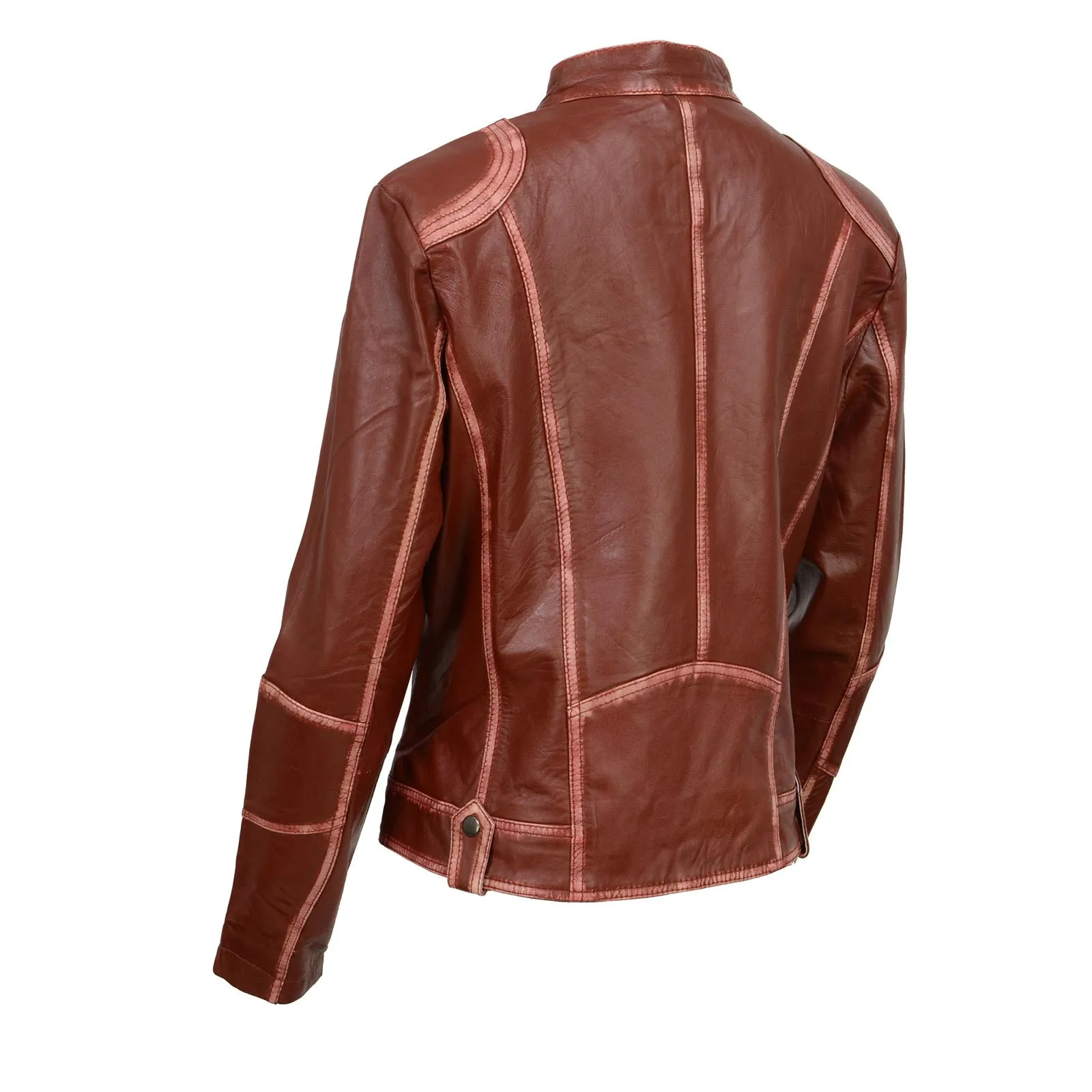 Milwaukee Leather SFL2830 Women's Maroon Sheepskin Scuba Style Fashion Leather Jacket