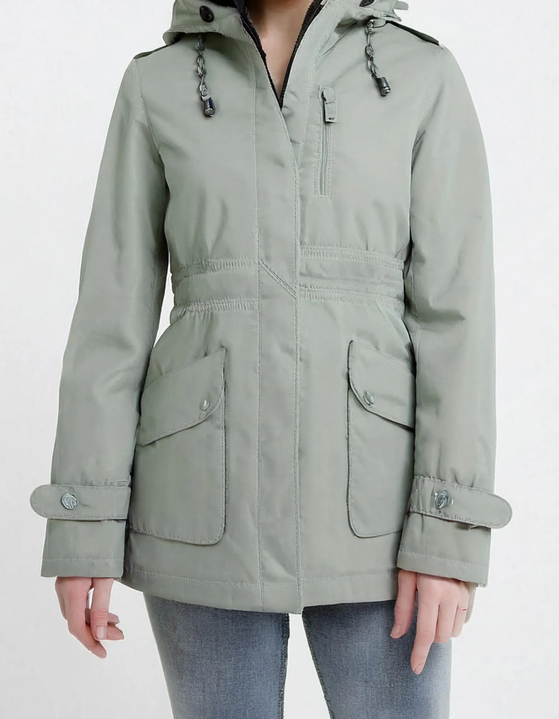 Mint Green Winter Parka with Insulated Lining