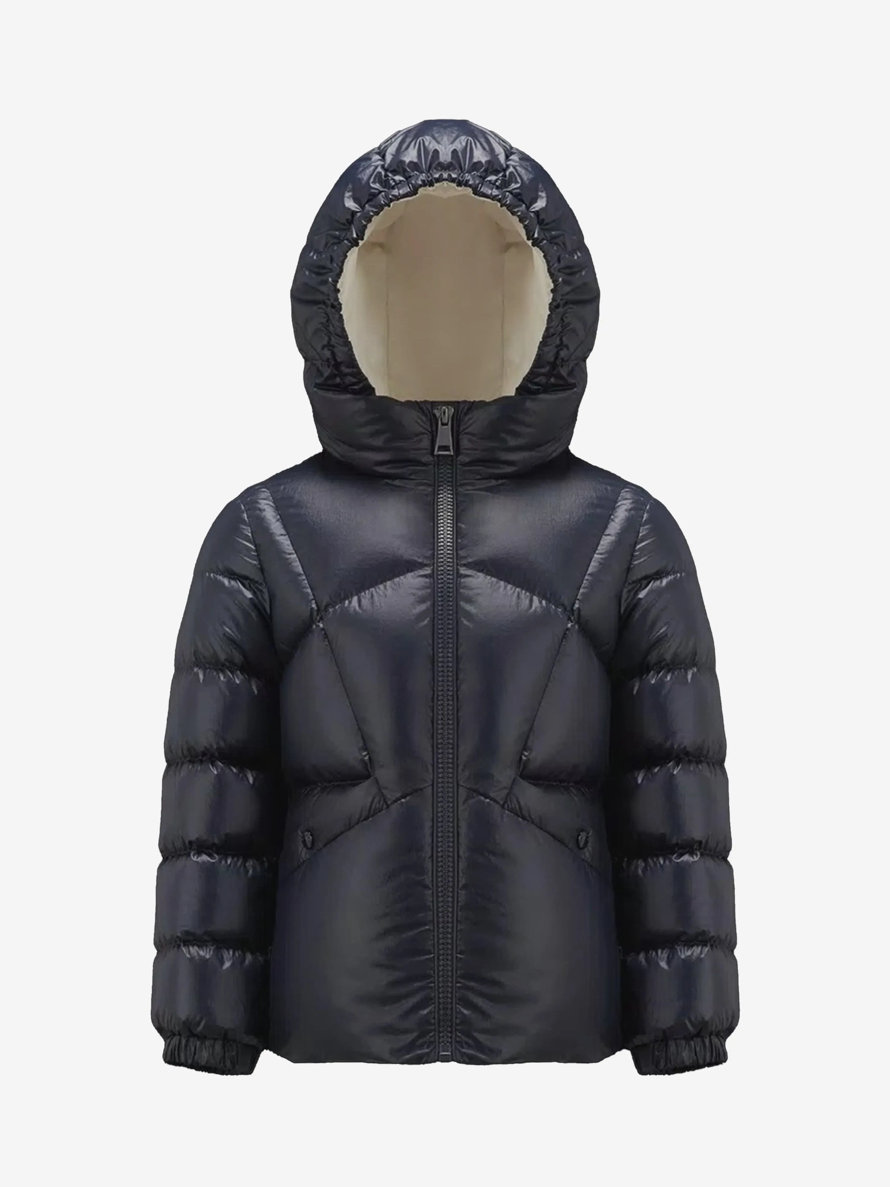 Moncler Enfant Girls Down Padded Seine Jacket in Navy