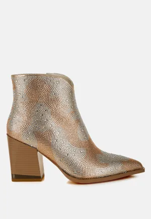 Mugler Rhinestones Embellished Ankle Boots