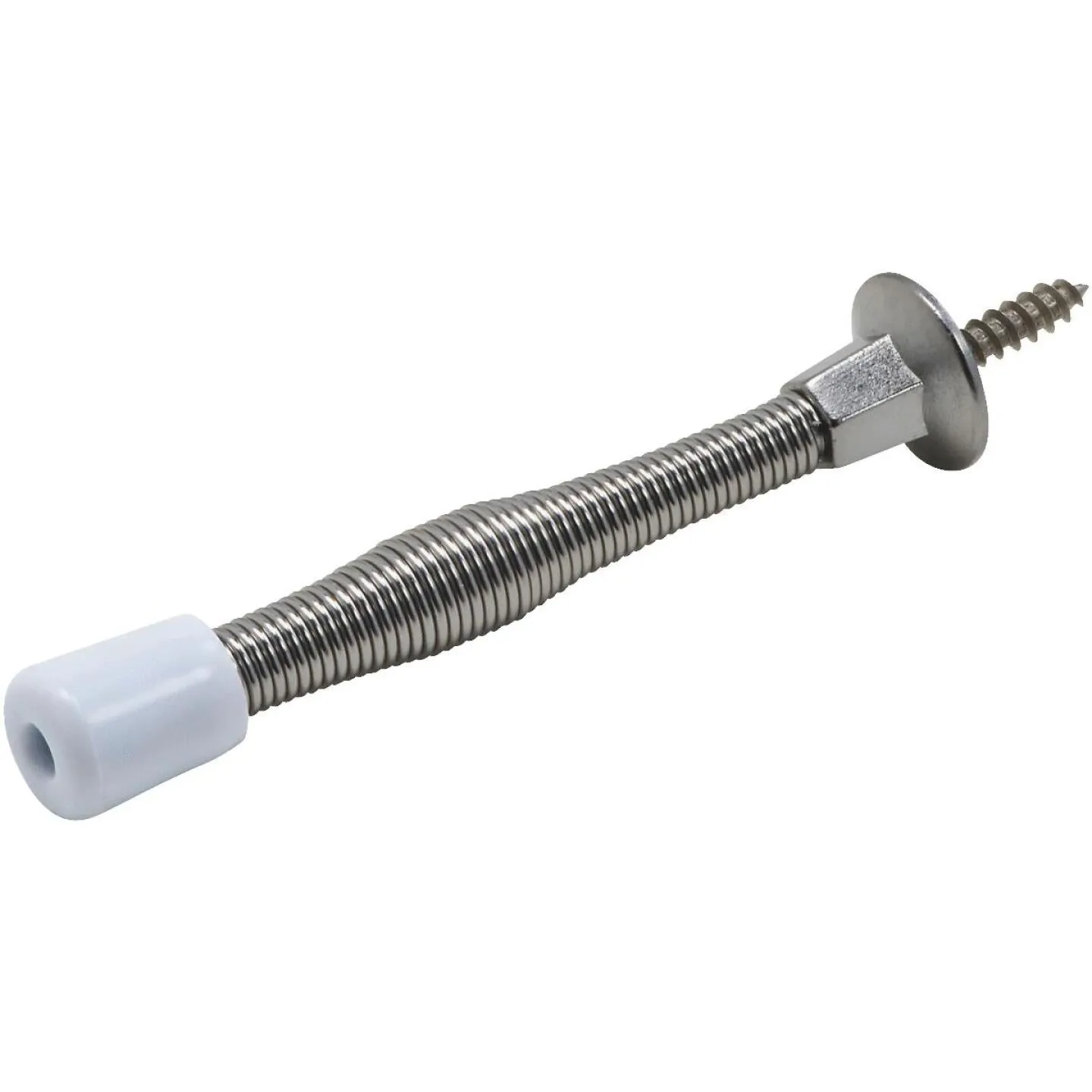 National 3 In. Satin Chrome Self-Screw Spring Door Stop (2-Count)