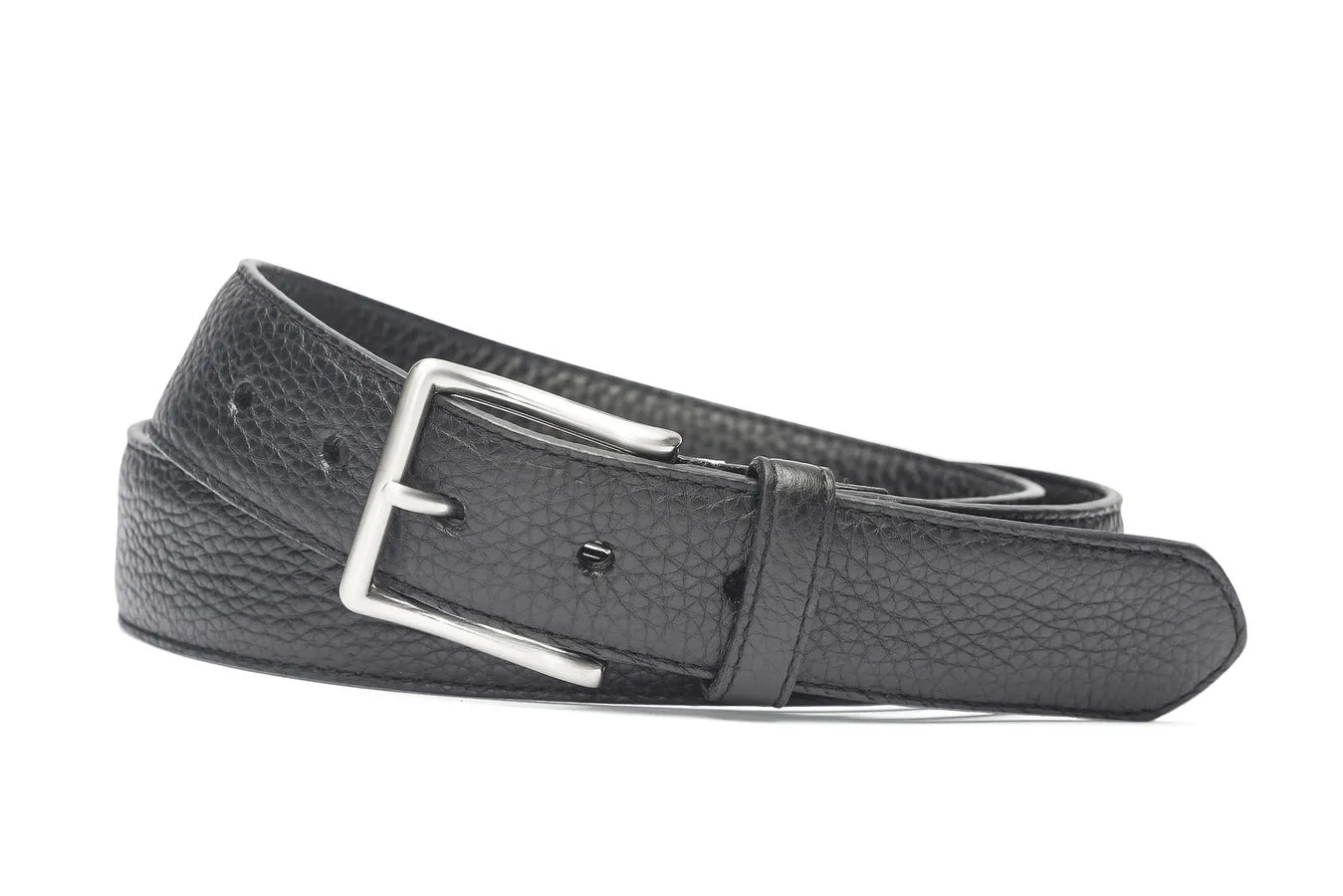 Pebbled Calf Soft Belt with Brushed Nickel Buckle