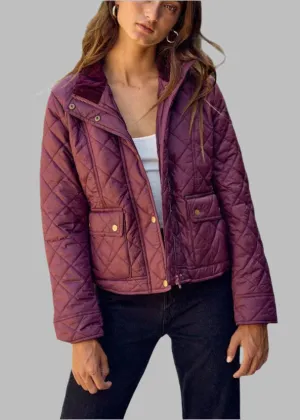 Perfectly Quilted Jacket in Maroon