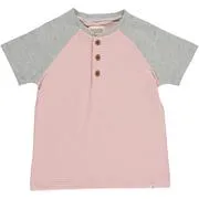 PINK/GREY HENLEY TOPS