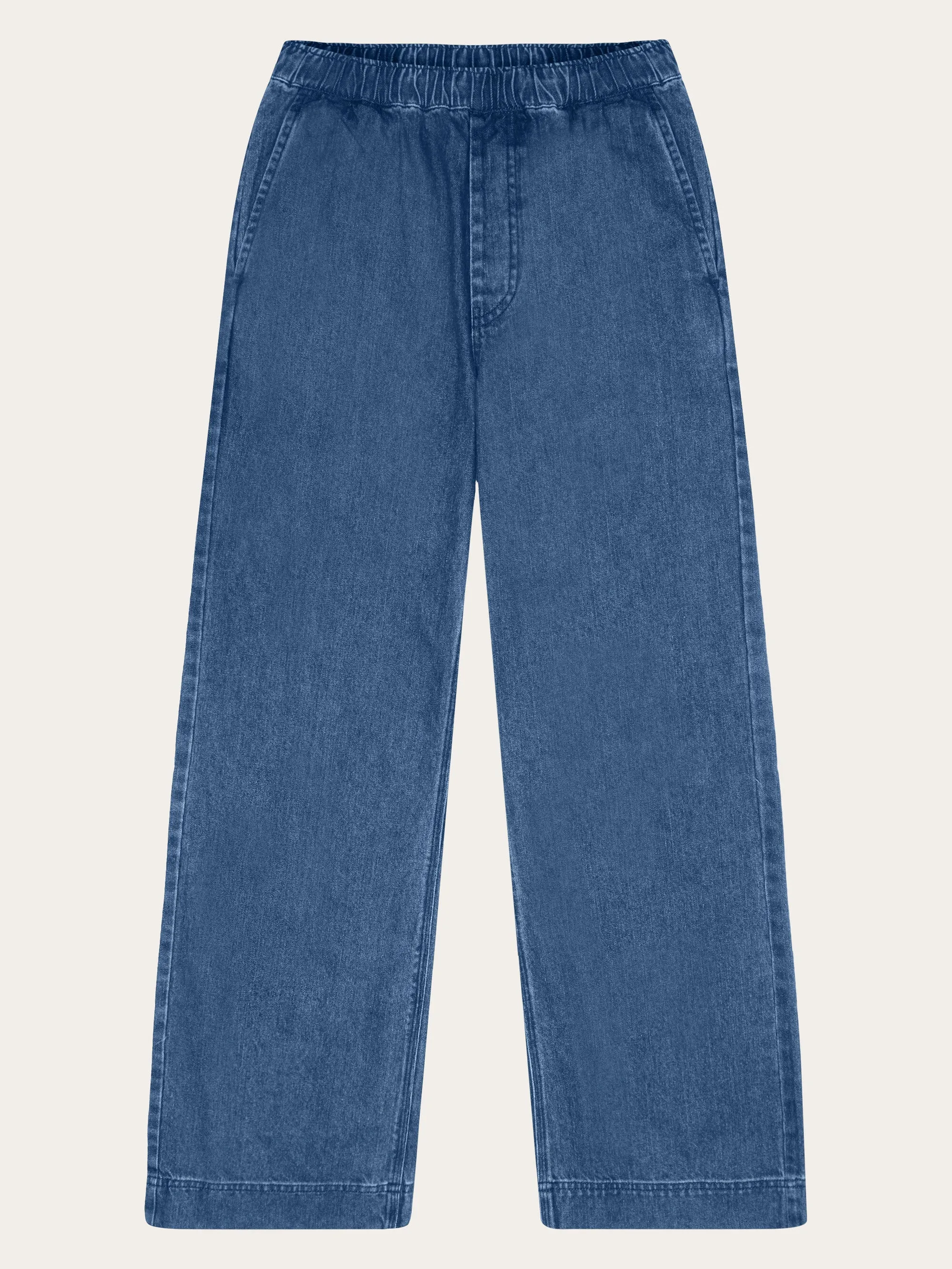 POSEY wide mid-rise elastic waistband denim pant - GOTS/Vegan - Dark Blue denim