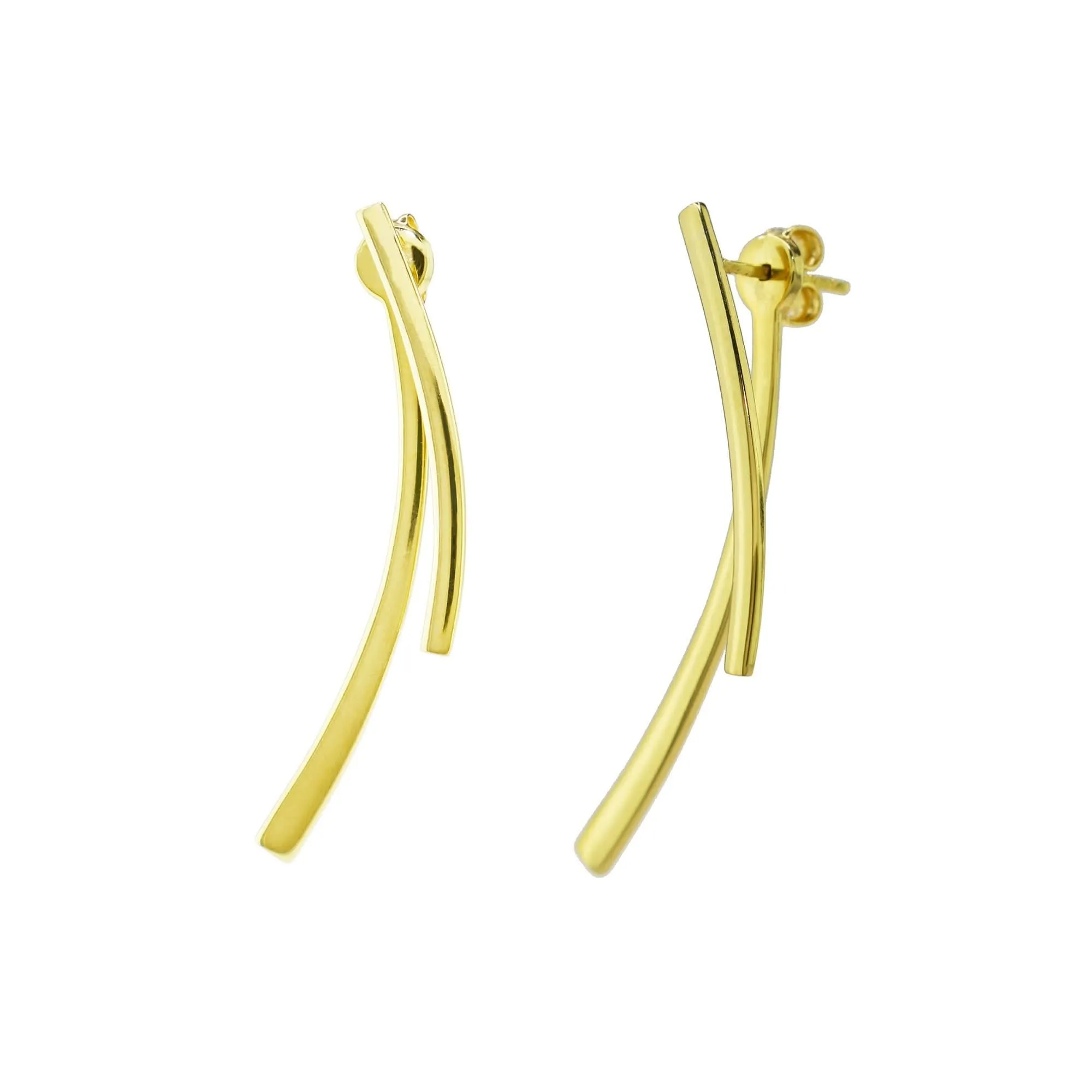 Séchic 14k Vertical Curved Bars Ear Jackets