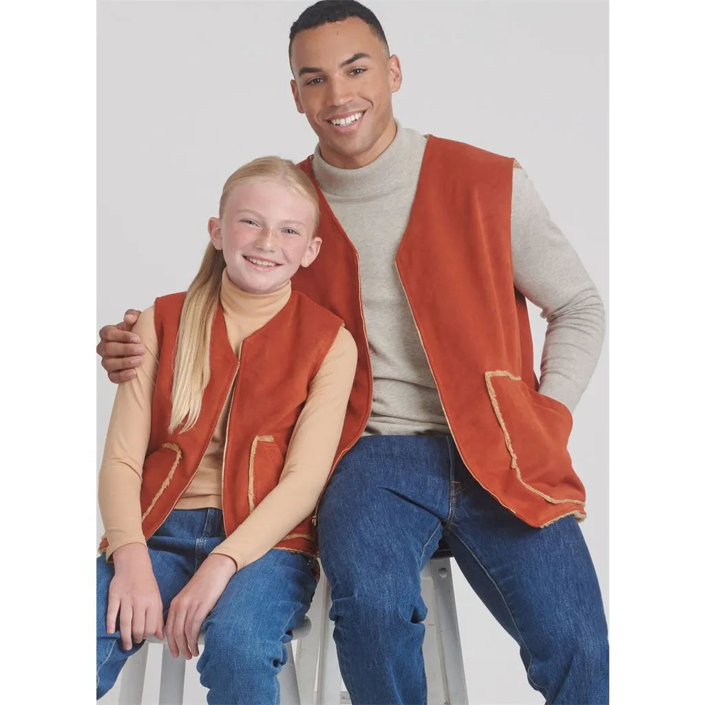 Simplicity Sewing Pattern S9860 Children's, Teens' and Adults' Lined Vests for American Sewing Guild