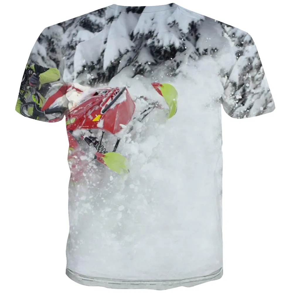 Ski T shirts Men White Tshirt Printed Movement T-shirts Graphic Snowfield Tshirts Novelty