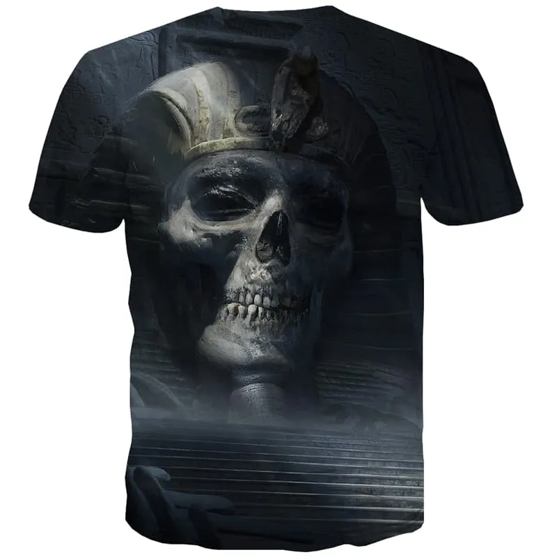 Skull T-shirt Men Terror Tshirt Anime Retro T-shirts Graphic Harajuku T-shirts 3d