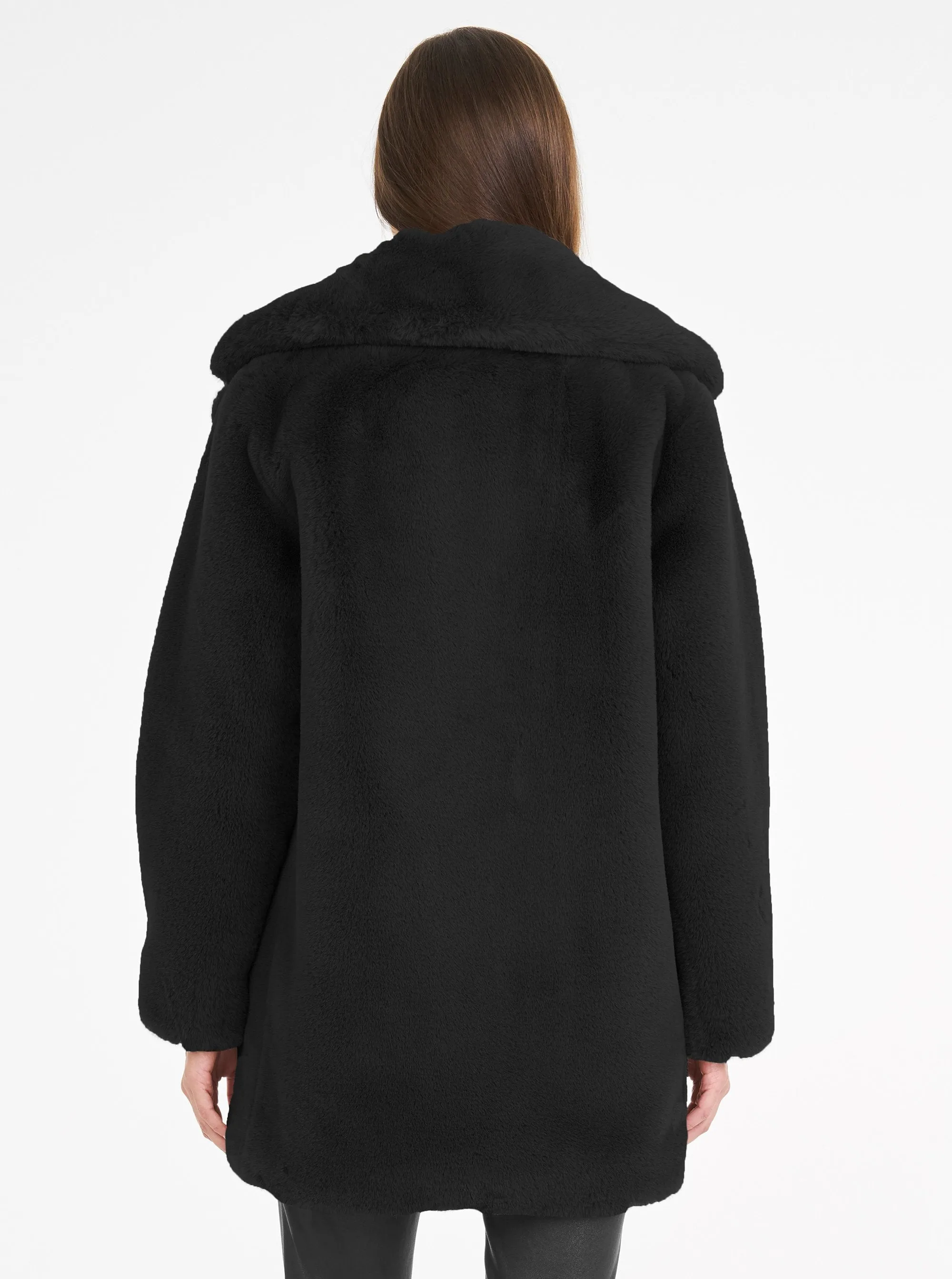 Teddy Luxe Long Jacket- Black