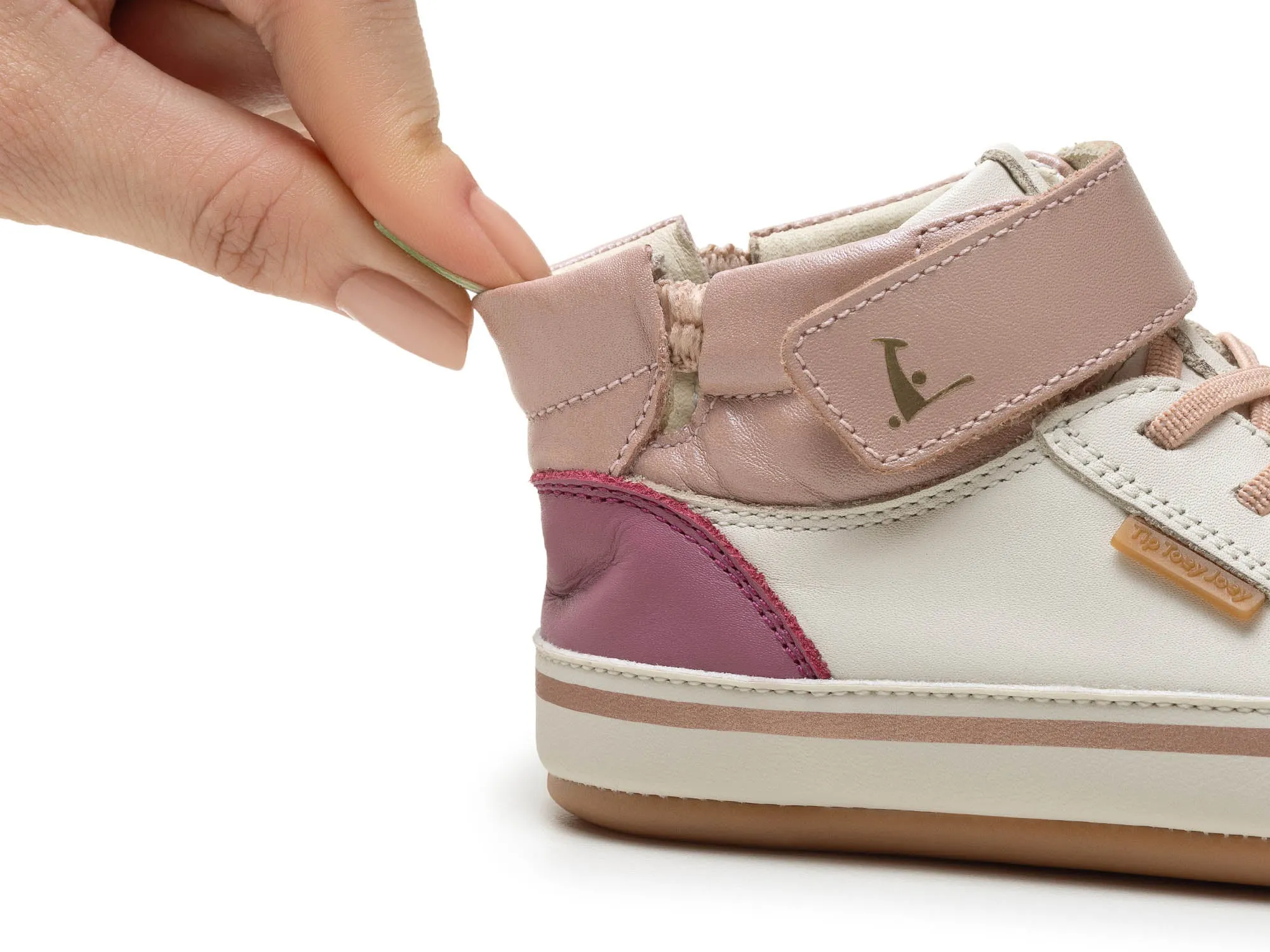 Tip Toey Joey Boy's And Girl's Alley Casual Shoes - Tapioca / Pink Dream