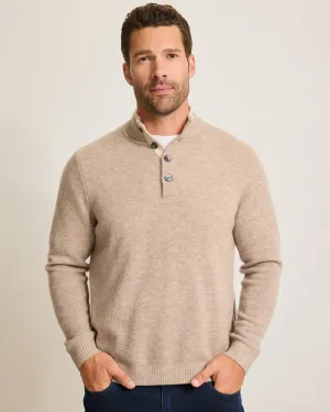 Tommy Bahama Soft Sands Cashmere Mock-Neck Sweater | Taupe Heather