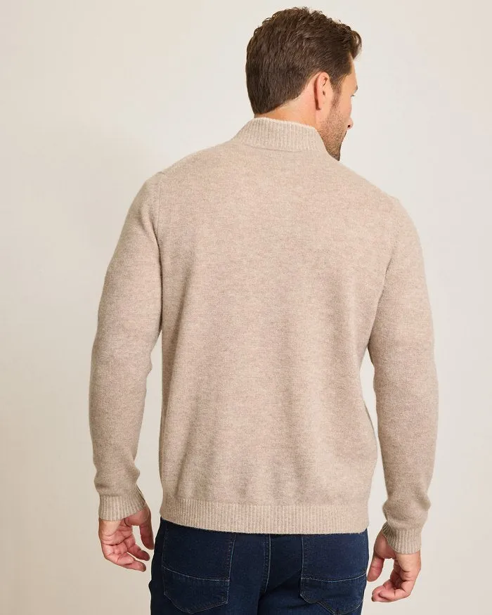 Tommy Bahama Soft Sands Cashmere Mock-Neck Sweater | Taupe Heather