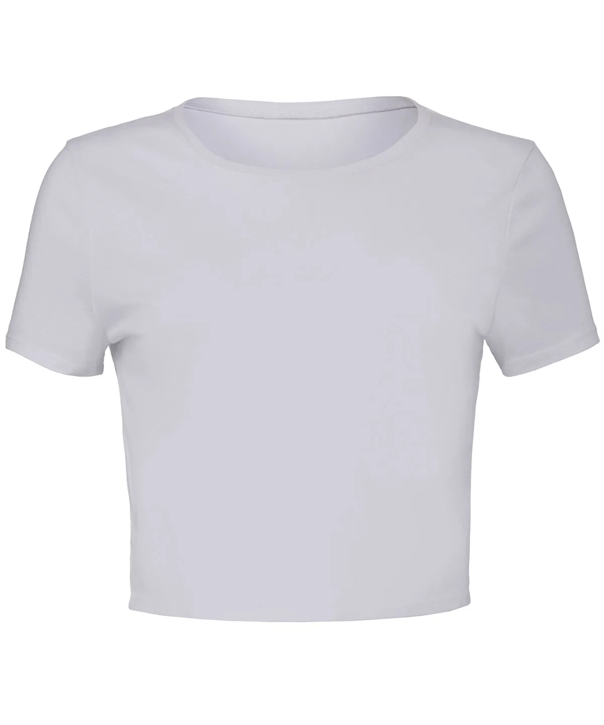 Womens polycotton crop tee | White